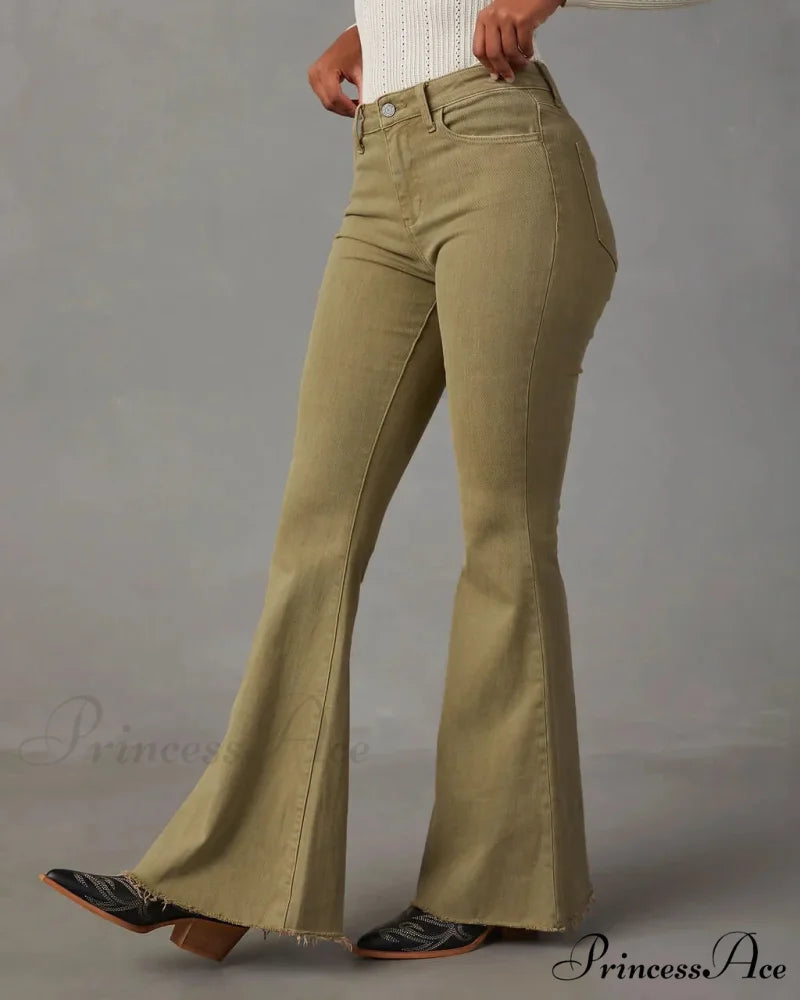 2024 Fashion Flare Women Streetwear 90s Vintage Wide Leg Denim Pantalones Mujer Pantalon Femme Camel Clothes Jean