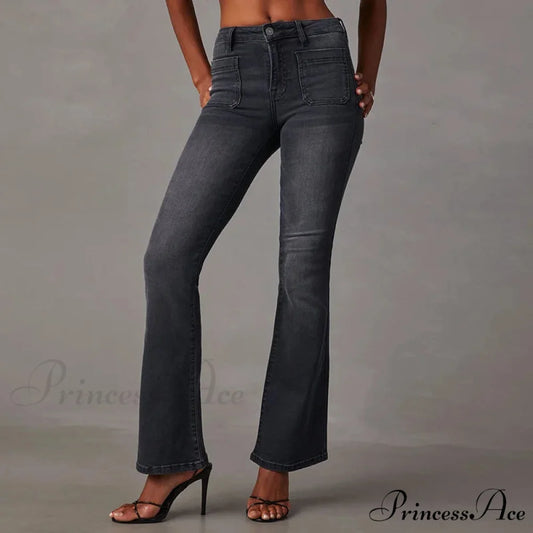 2024 High Stretch Flare Women Boot Cut Fashion Slim Denim Flare Pants Autumn Winter Casual Ladies Trousers S-2XL Jean