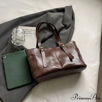 2024 Korean Vintage Faux Leather Shoulder Bag shoulder-250126
