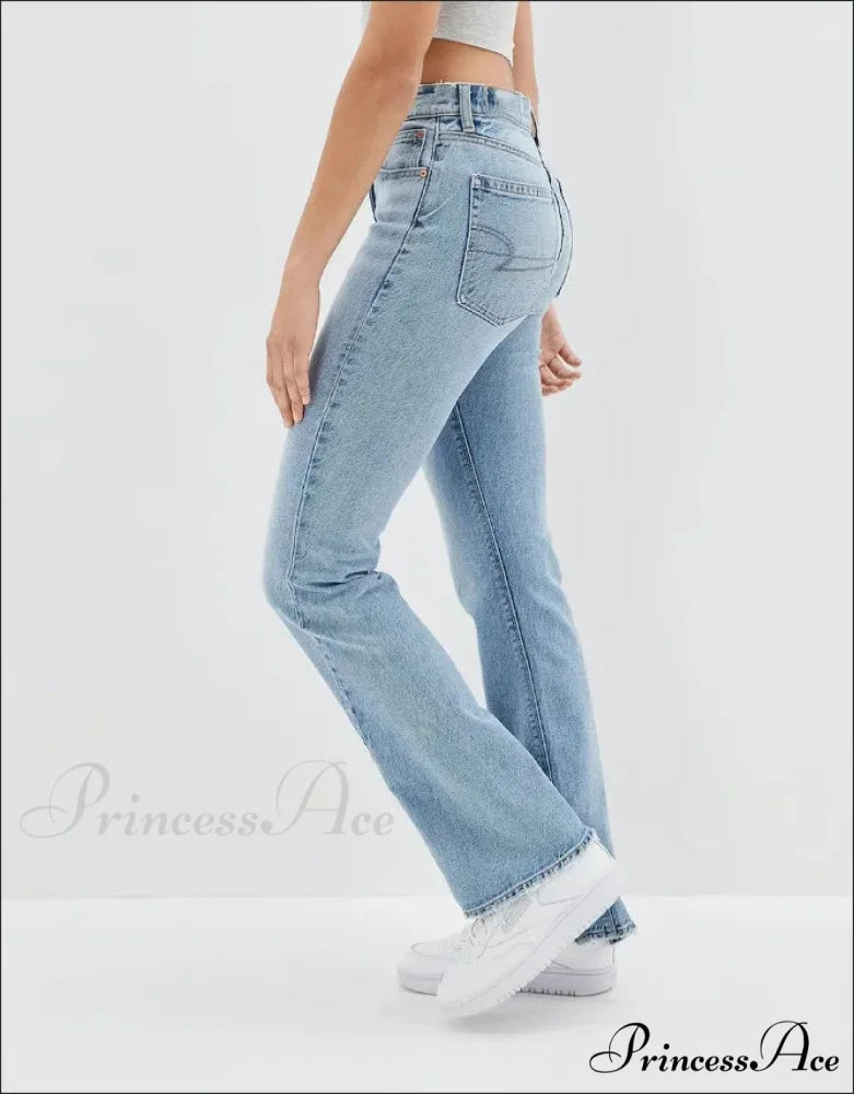 2024 New Slit Slim Flare Women’s High Waist Fashion Flared Pants Streetwear Jean