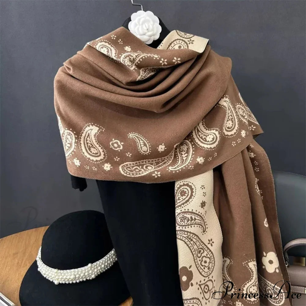 2024 New Year’s Crimson Cashmere Scarf coffee scarf-241228