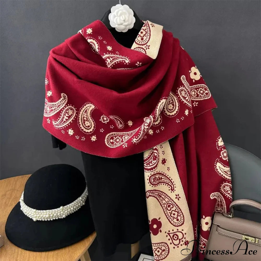 2024 New Year’s Crimson Cashmere Scarf red2 scarf-241228