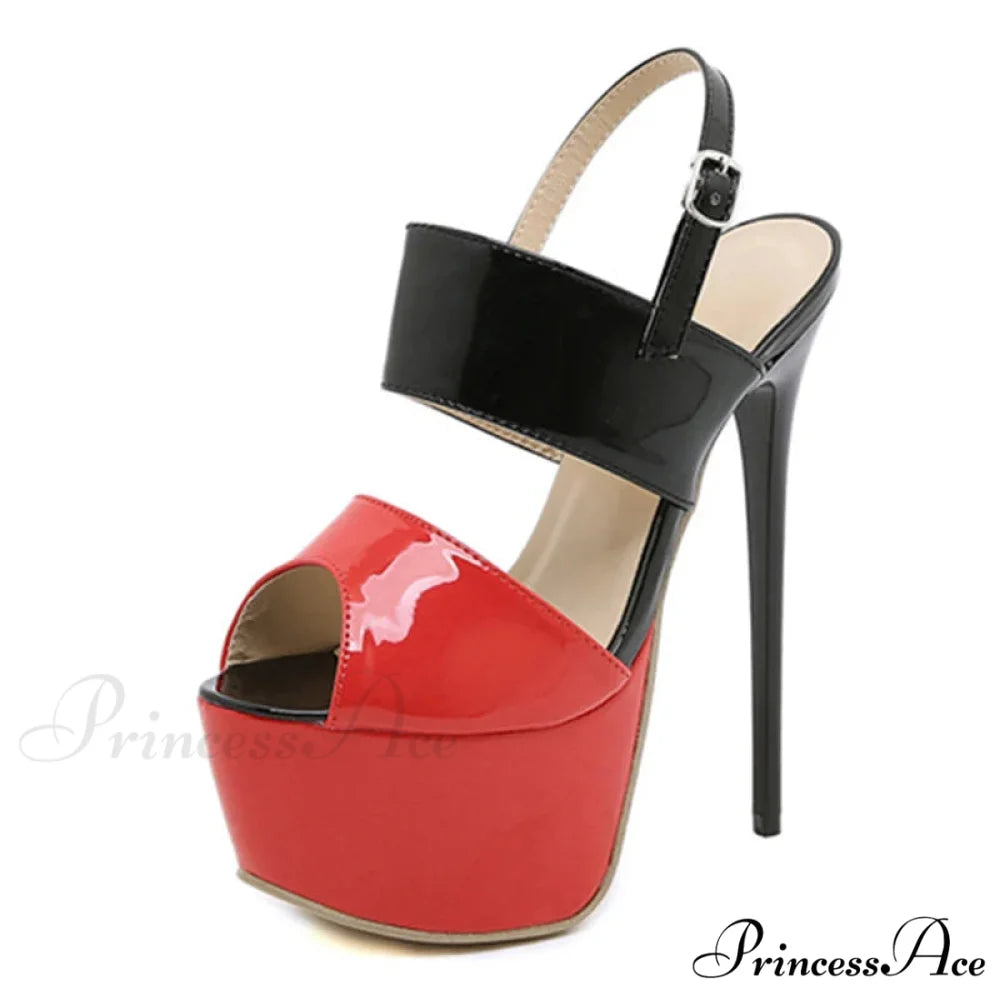 2024 Summer Style Sexy 17cm Women Sandals High Heels Open Toe Buckles Nightclub Party Shoes Black Size 35-42