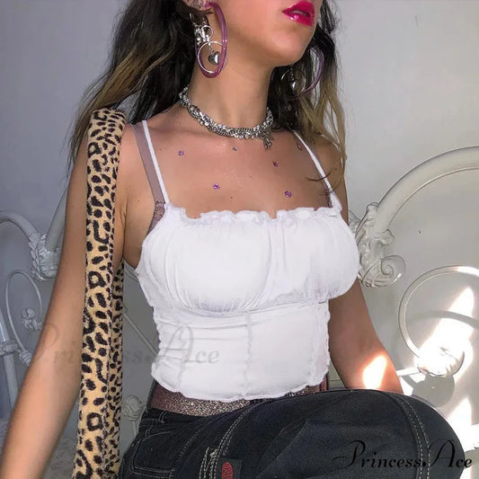 2024 Summer Women Ruffles Fashion Ladies Sleeveless Strapless Ruched Slim Crop Camisole Female Clothing Tank top