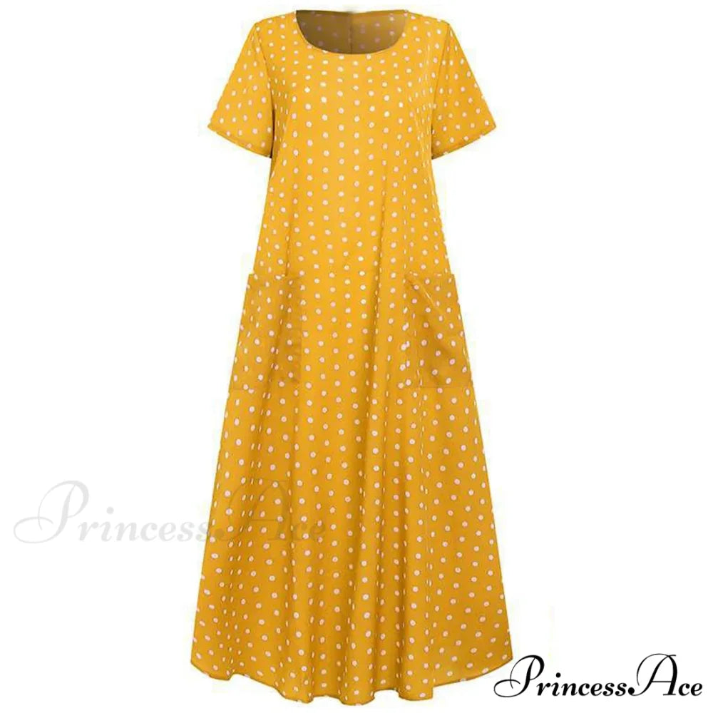2024 Women Autumn Winter Vintage Printed Midi Casual O-Neck Long Sleeve Pockets Boho Streetwear Tops Dress