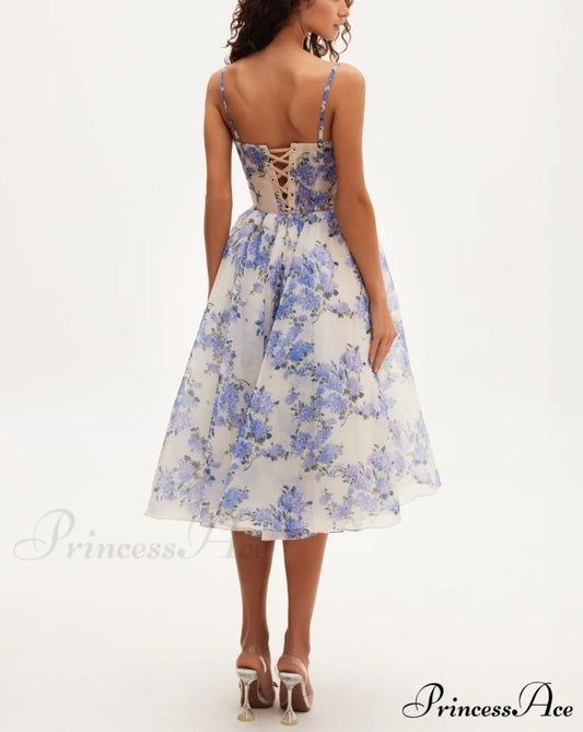 2024ss Sexy Halter Charming Print Casual Dress