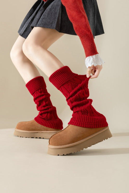 Ribbed Slouchy   Christmas Leg Warmers