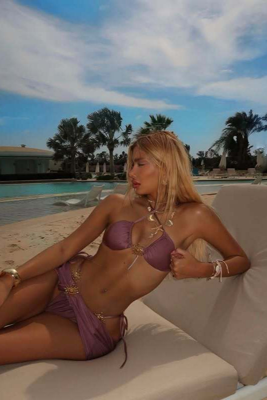 Solid 3 Piece Bikini Set