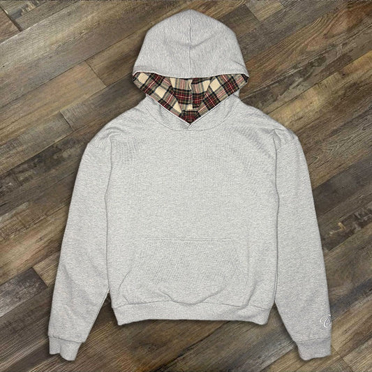 Street Style Reversible Plaid Hoodie