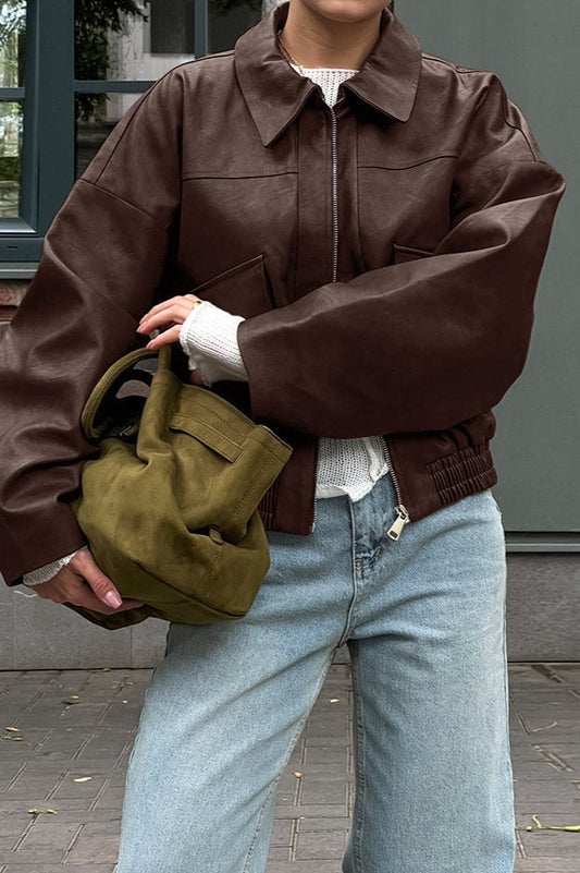 Vintage Brown Leather Jacket