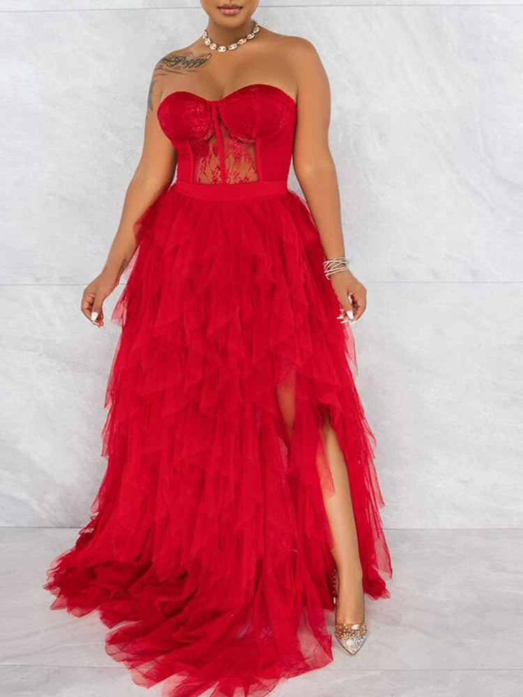 Lace Slip Graceful Mini Dress Dresses