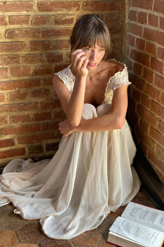 Sheer Lace V Neck Elegant Maxi Dress