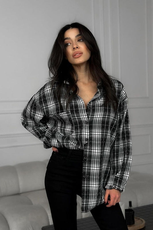 Vintage Style Plaid Casual Blouse