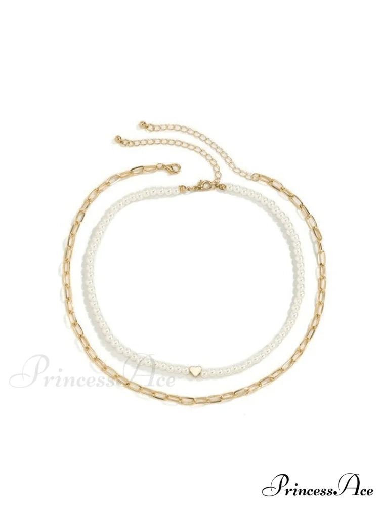 2pcs Heart Graceful Decor Cuff Ring Golden / ONE SIZE