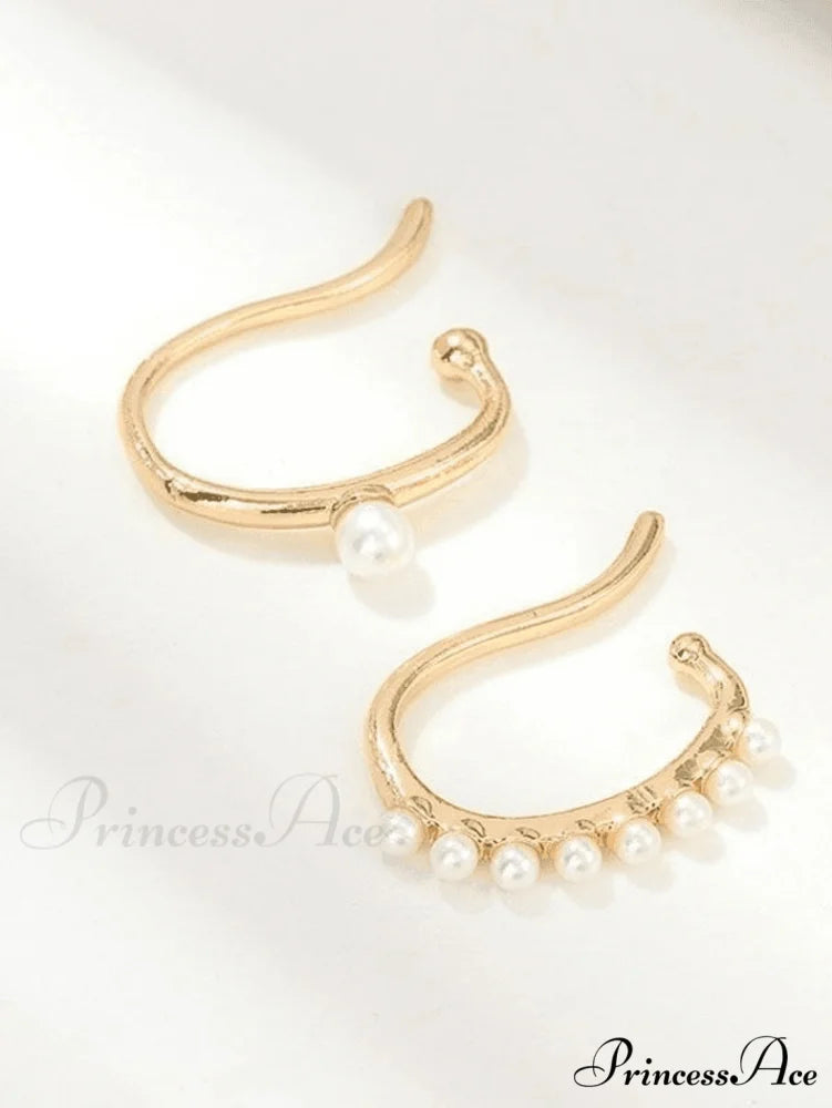 2pcs Heart Graceful Pendant Necklace Gold / One Size