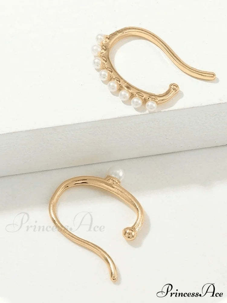 2pcs Heart Graceful Pendant Necklace Gold / One Size