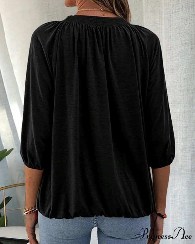3/4 Arm Crew Neck T-Shirt