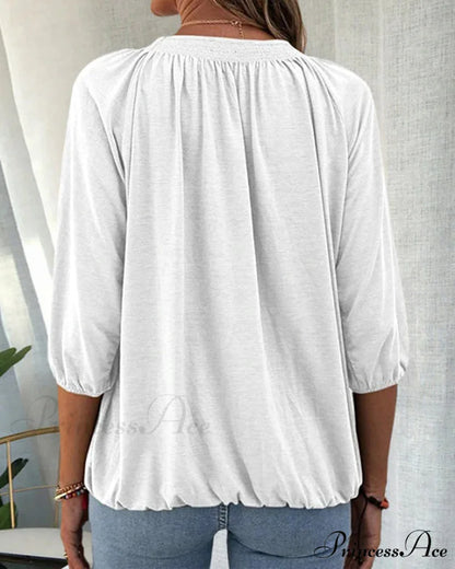 3/4 Arm Crew Neck T-Shirt