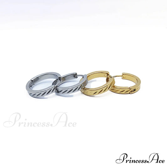 316L Stainless Steel Twist Pattern Hoop Earrings