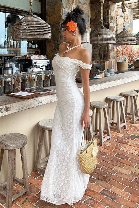 Elegant Lace Sleeveless Spaghetti Strap Slim Maxi Dress