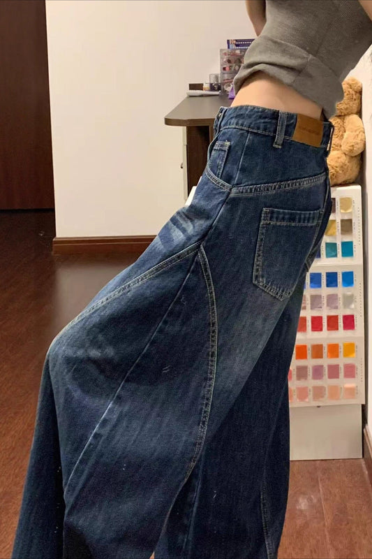 Vintage Blue High Waist Wide Leg Jeans