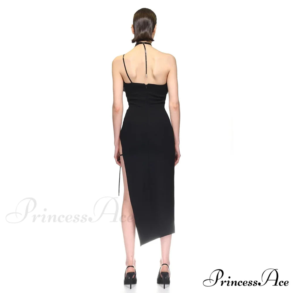 3D Flower Halter Bodycon Party Dress