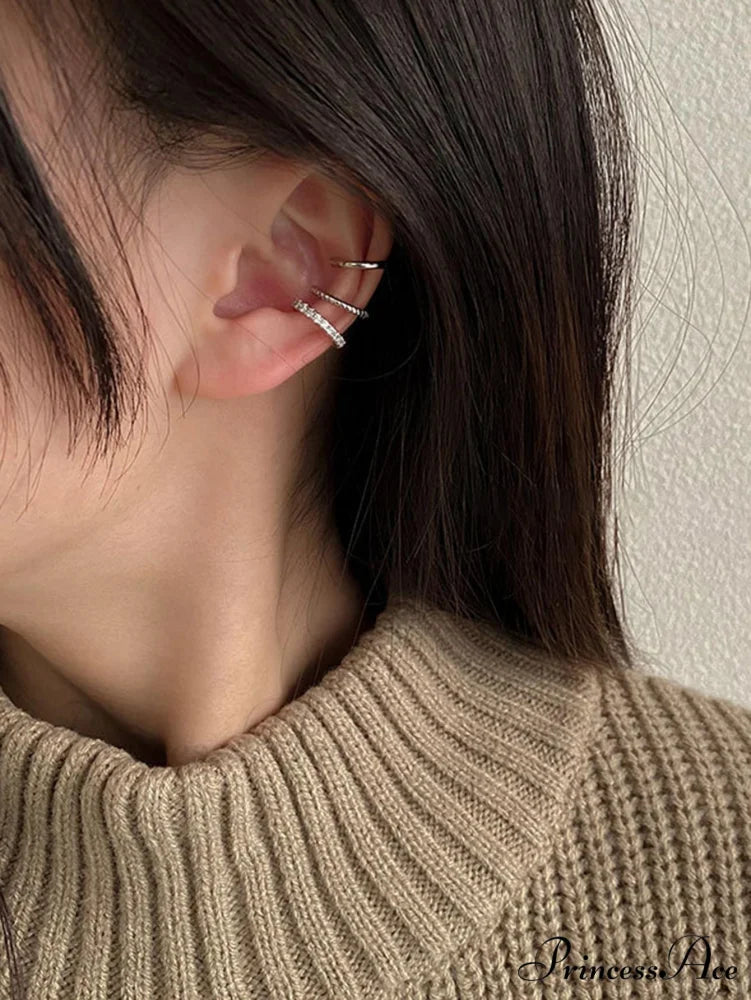 3pcs/set Fashion Zinc Alloy Textured Earrings Antique Silver / one-size