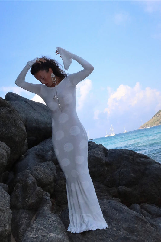 Sexy Mermaid Flare Sleeve Boho Dress