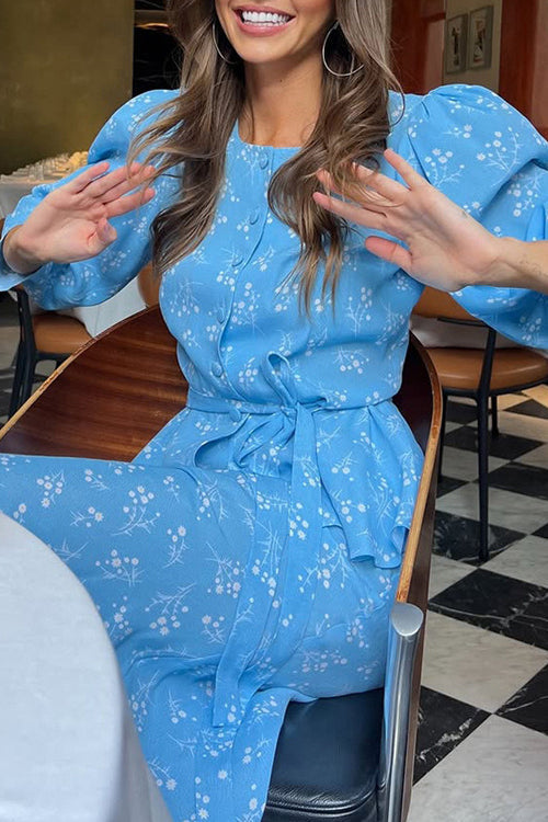 Crew Neck Digital Print Long Sleeve Cardigan Top Two Piece Set