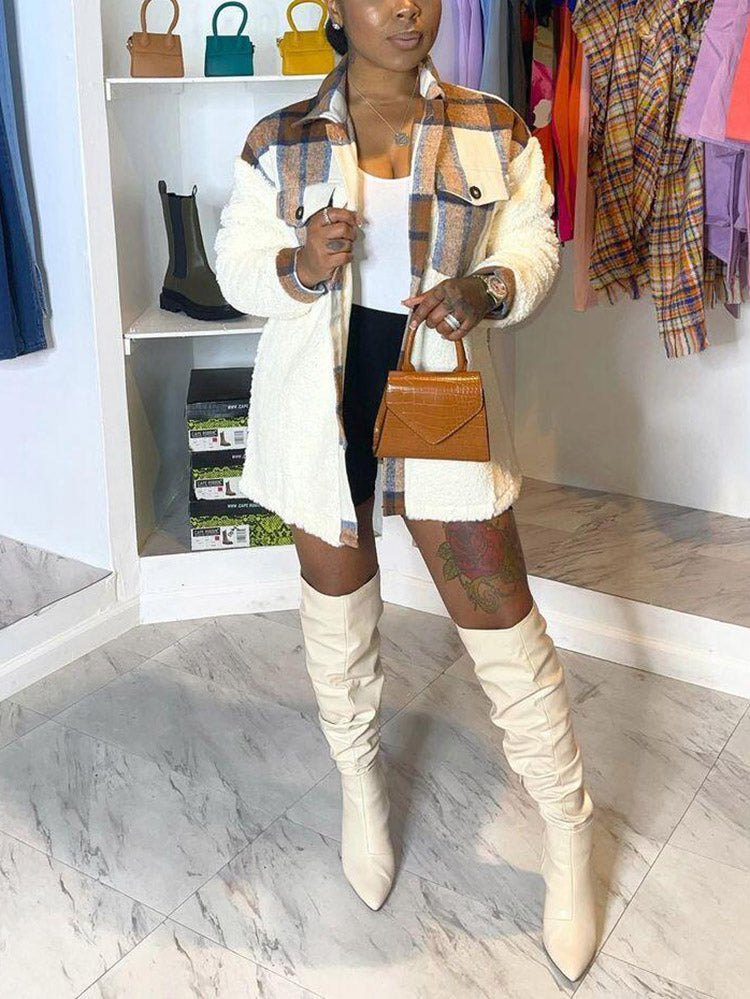 Lamb Denim Graceful Patchwork Coat Brown / S Coats & Jackets