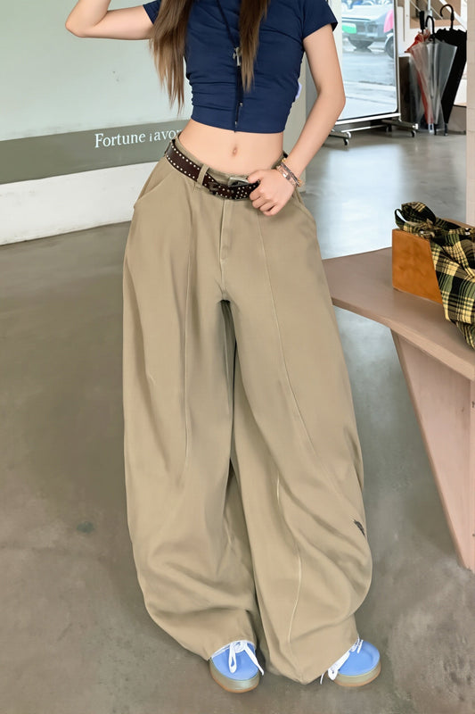 Graphic Panel Wide-Leg Pants