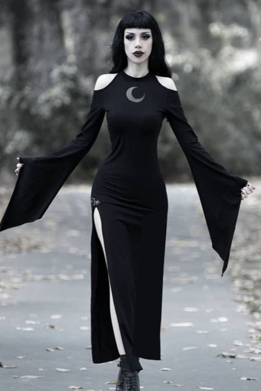 Bell Sleeve Sheer Gothic Dress