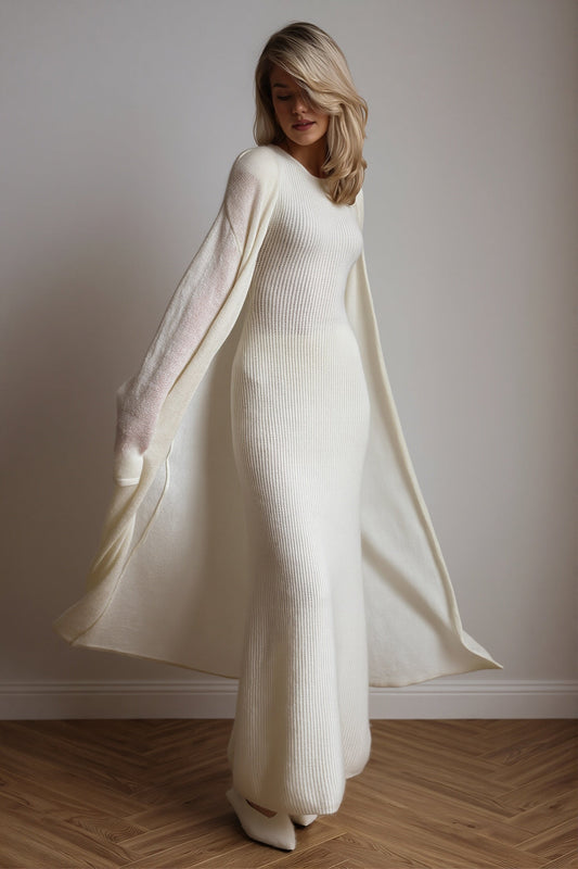 Knit Cardigan And Sleeveless Dress Set
