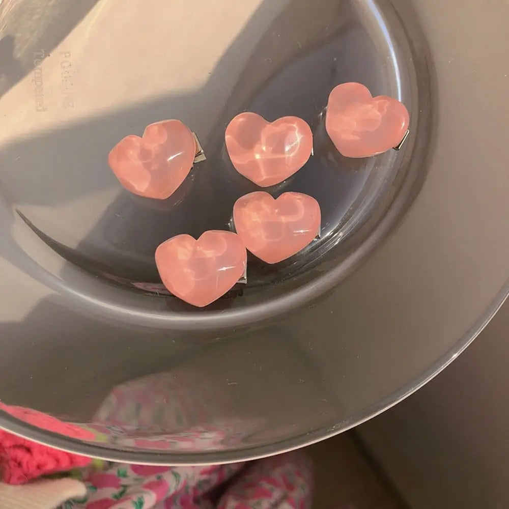 Pink Rose Flower Heart Hair Accessory Accessories-L