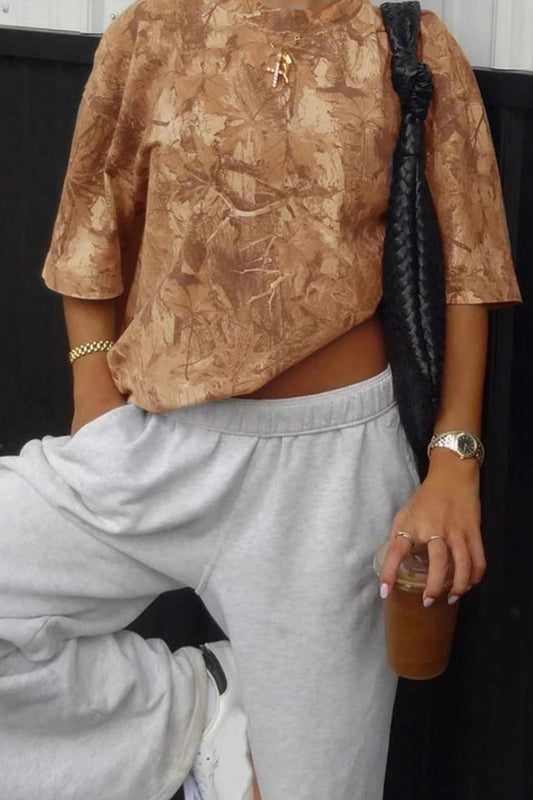 Printed Loose Round Neck T-shirt