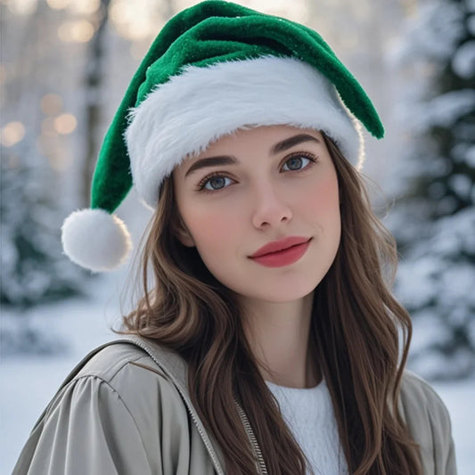 Green Christmas Santa Hats For Adults And Children / 28X40Cm Hat-L