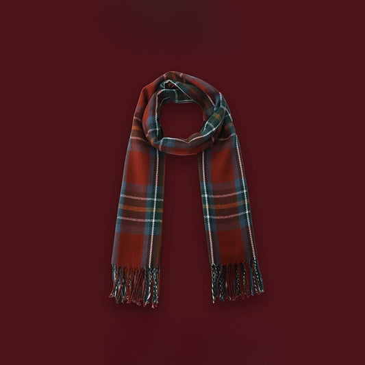 Plaid Fringe Christmas Scarf