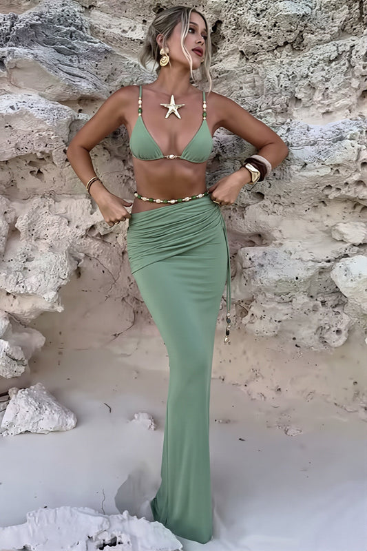Solid Split Sexy Three Piece Swim Sets