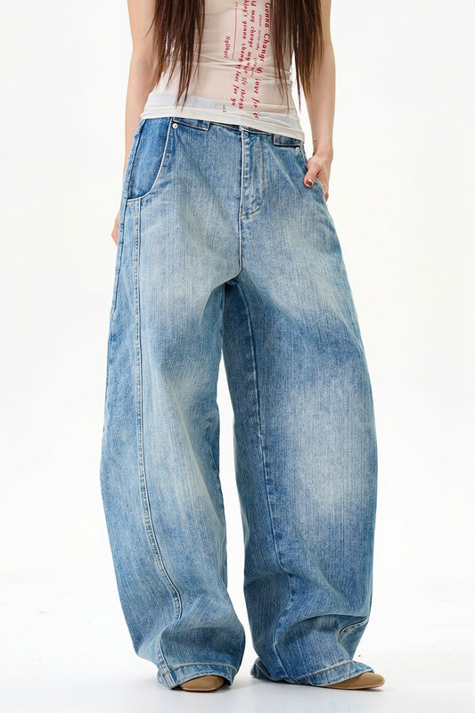 Vintage Slub Curved Leg Jeans