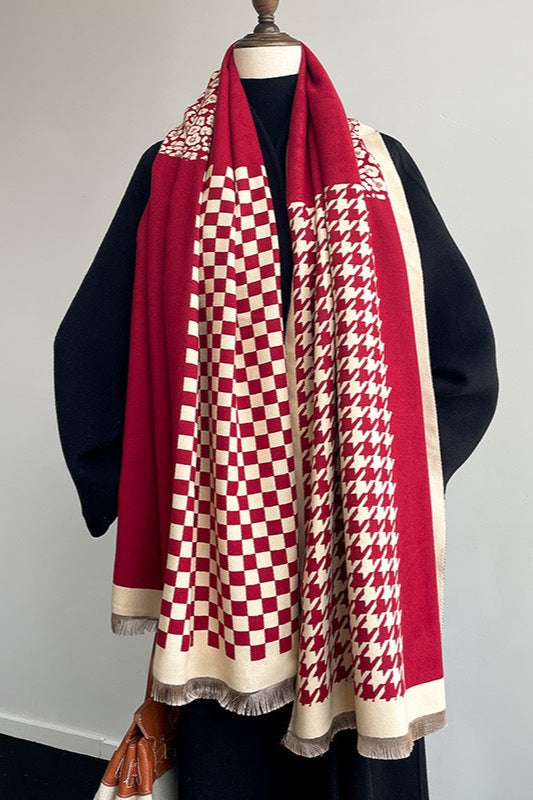 Checkered Plush Scarf