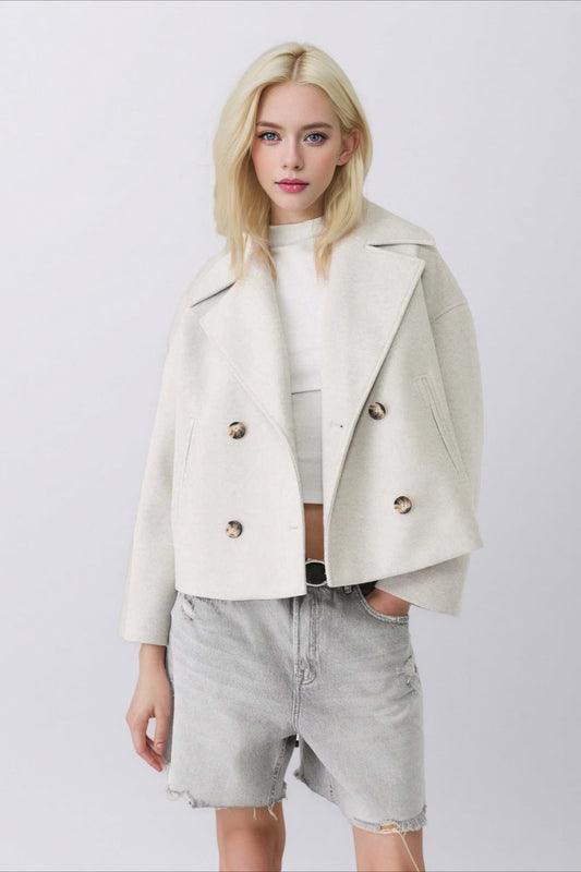 Oversized Lapel Wool Blend Jacket