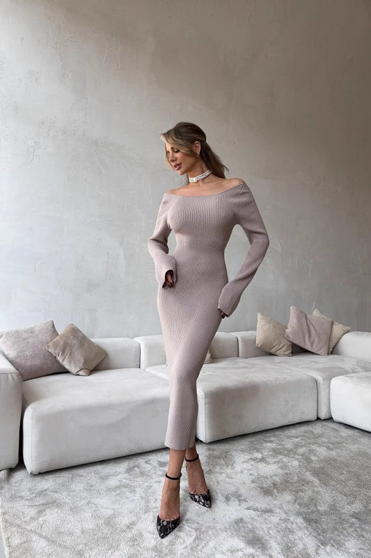 Ruched Knot Slim Fit Maxi Dress