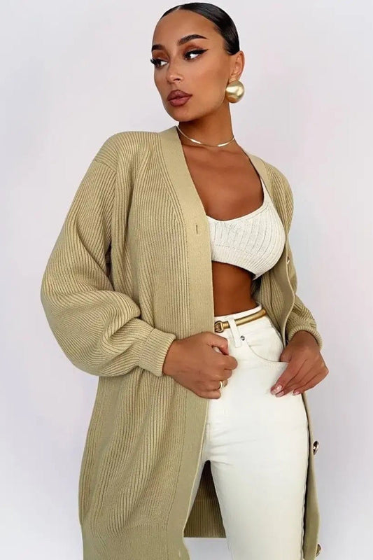 Solid Color Relaxed Knit Cardigan