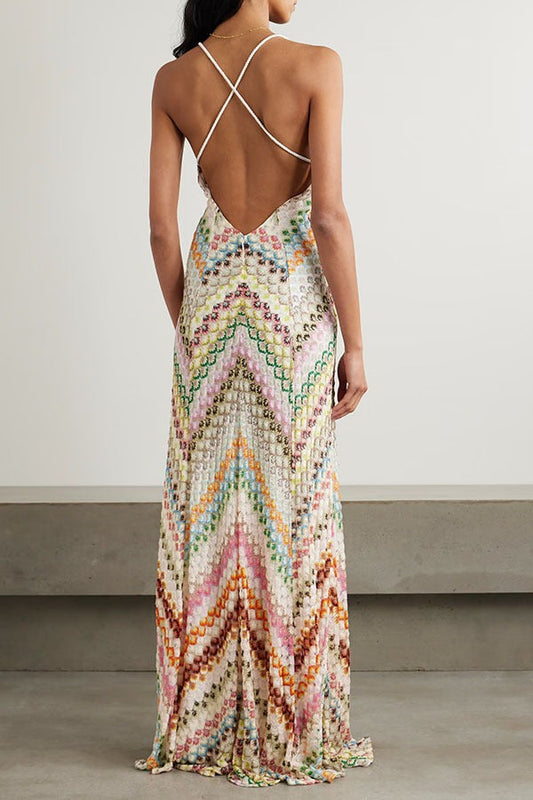 Placement Print Bodycon Boho Dress