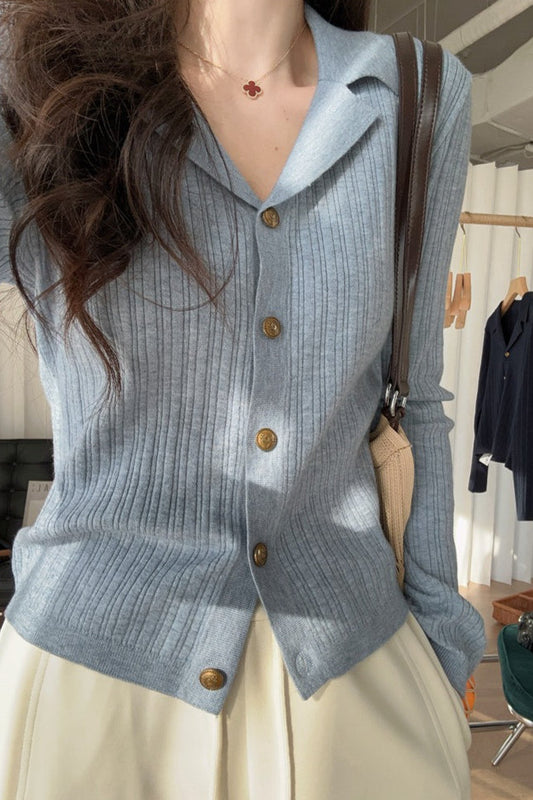 Wool Blend Textured Cardigan