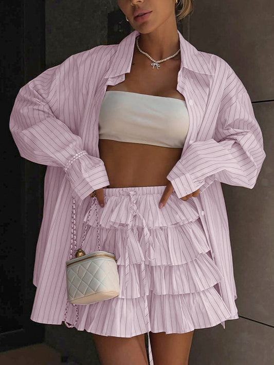 Chic Striped Blouse and Layered Blouse