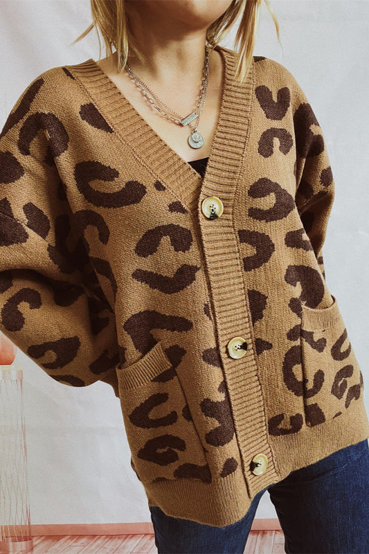 Casual Leopard Long Sleeve Cardigan