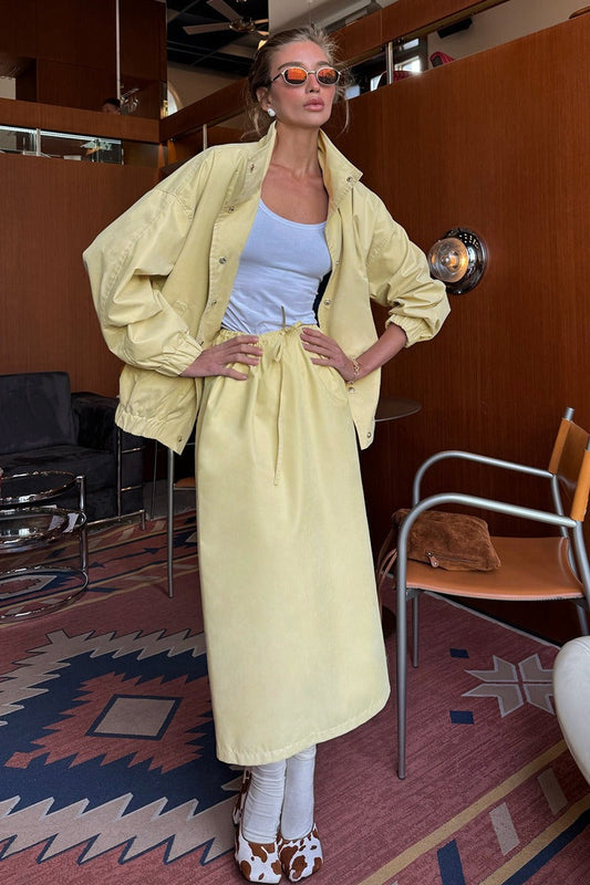 Utility Trench Jacket Midi Skirt Set