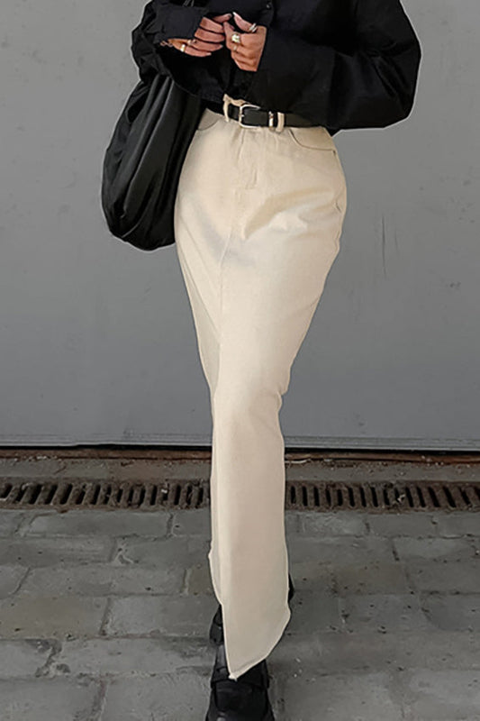 Split Hem Bodycon Maxi Skirt