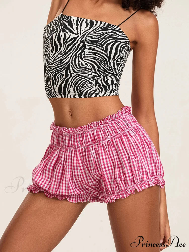 90s Checkered Lantern Bloomer Short short-250223